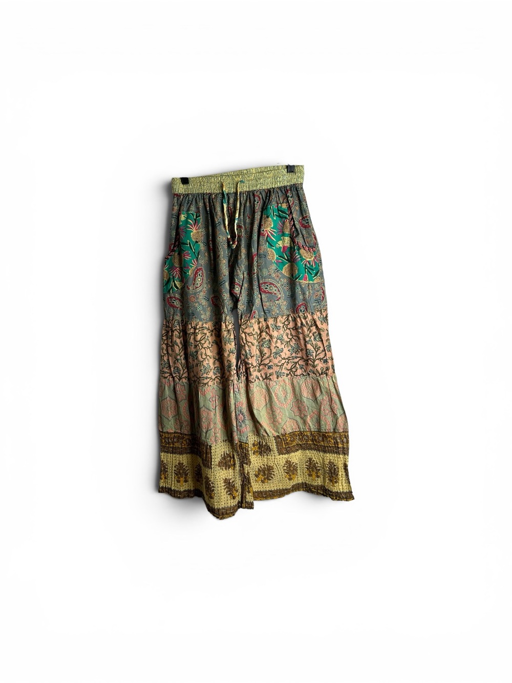 Hippie Forever Women’s Small Patchwork Flare Pants Boho Festival Hippie 5083